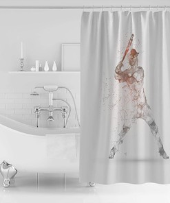 Baseball Game Shower Curtain - Ball Sports Theme Bathroom Decor