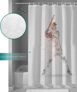 Baseball Game Shower Curtain - Ball Sports Theme Bathroom Decor