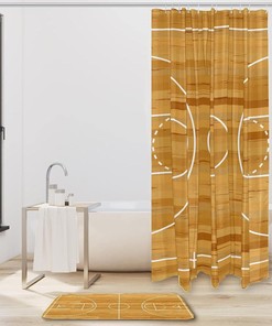 Basketball Court Print Shower Curtain - Perfect for Sports Enthusiasts