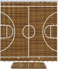 Basketball Court Shower Curtain - Bring the Game to Your Bathroom Decor