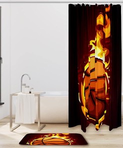 Basketball Fire Shower Curtain - Bring a Little Heat to Your Bathroom Decor