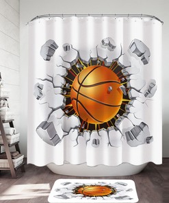 Basketball Print Shower Curtain - A Must-Have for Sports Lovers