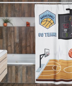 Basketball Scoreboard Shower Curtain - Get in the Game with This Tournament Bath Decor