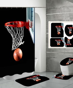 Basketball Shot Shower Curtain - Perfect for Sports Enthusiasts