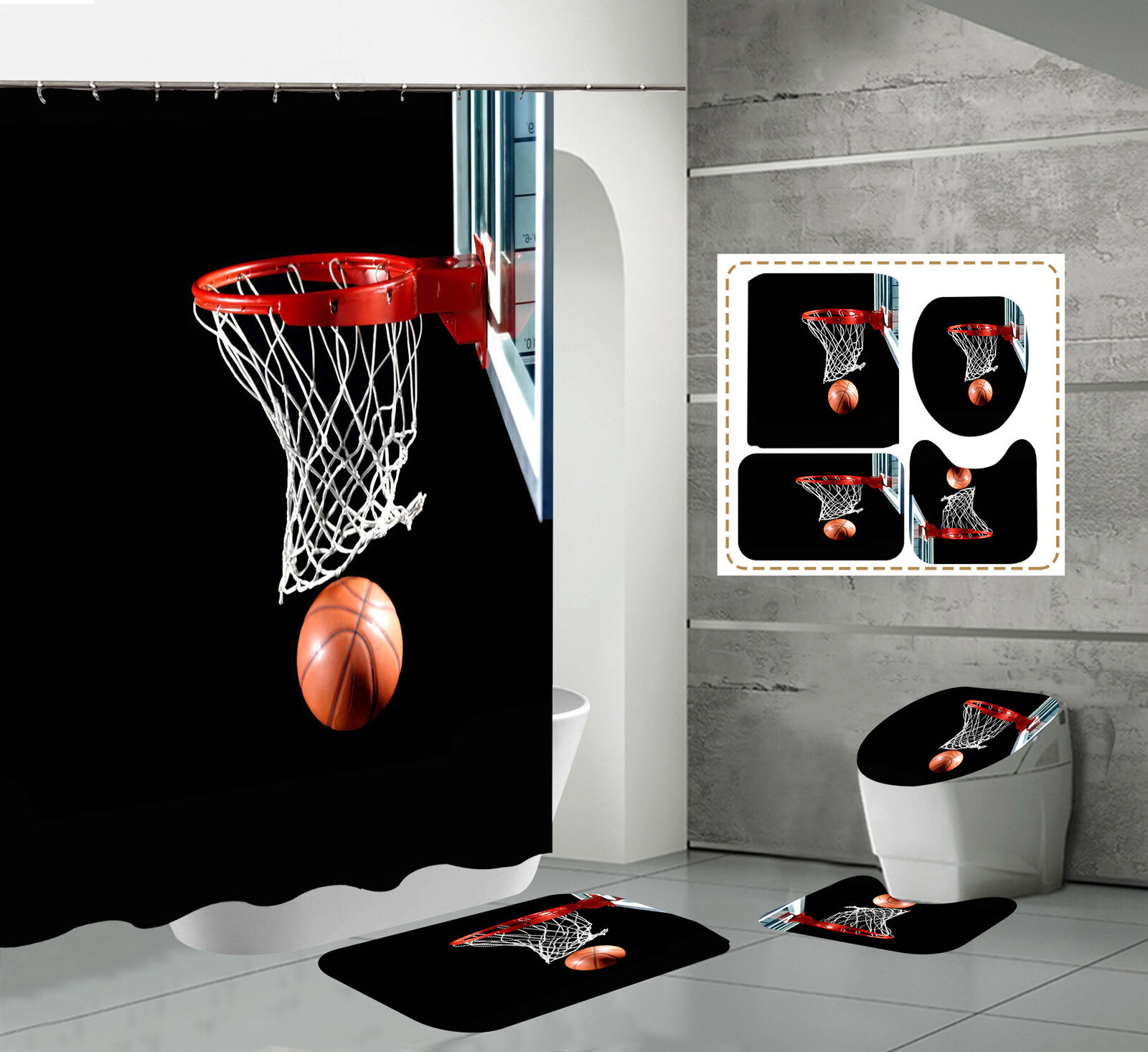 Basketball Shot Shower Curtain - Perfect for Sports Enthusiasts