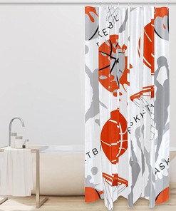 Basketball Sports Waterproof Bath Curtains for Home Decor - Washable and Durable