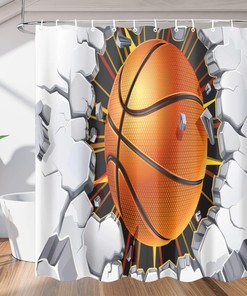 Basketball Wall Shower Curtain for Bathroom - Bath Tub Accessories