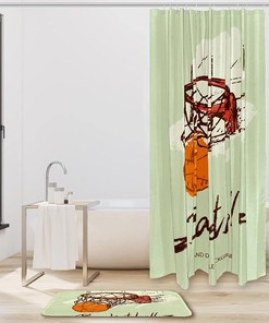 Basketball in Basket Shower Curtain - A Must-Have for Sports Enthusiasts