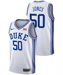 Bates Jones 50 Duke Blue Devils 2023 Home Transfer Men Jersey - White