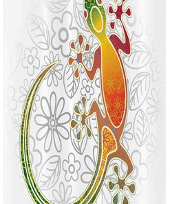 Batik Frog Flowers Shower Curtain for Stall | Bathroom Decor