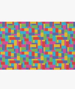 Bausteine Kinder Shower Curtain with Colorful Print | Home Decor Bathroom Curtain