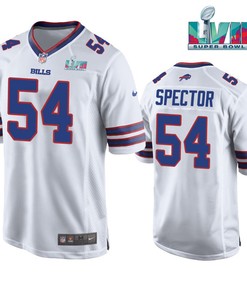 Baylon Spector 54 Buffalo Bills Super Bowl LVII Away Player Men Jersey - White Jersey