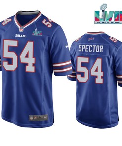Baylon Spector 54 Buffalo Bills Super Bowl LVII Logo Game Player Men Jersey - Royal Jersey