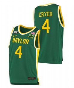 Baylor Bears 4 LJ Cryer 2023 College Basketball Men Jersey - Green