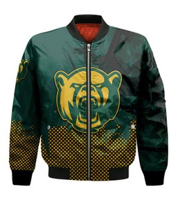 Baylor Bears Bomber Jacket Basketball Net Grunge Pattern- NCAA