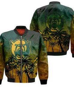 Baylor Bears Bomber Jacket Coconut Tree Tropical Grunge - NCAA