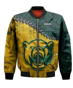Baylor Bears Bomber Jacket Grunge Polynesian Tattoo- NCAA