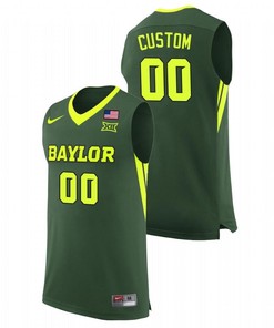 Baylor Bears College Elite Basketball Men Custom Jersey - Green