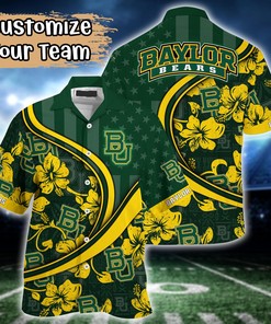 Baylor Bears NCAA US Flag Flower Hawaii Shirt For Fans