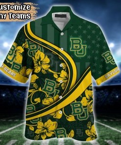 Baylor Bears NCAA US Flag Flower Hawaii Shirt For Fans
