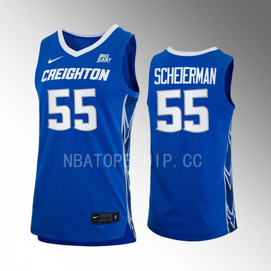 Baylor Scheierman 55 Creighton Bluejays Blue Jersey 2022-23 College Basketball