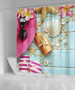 Beach House Ocean View Shower Curtain for Your Relaxing Bathroom Decor