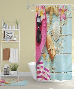 Beach House Ocean View Shower Curtain for Your Relaxing Bathroom Decor