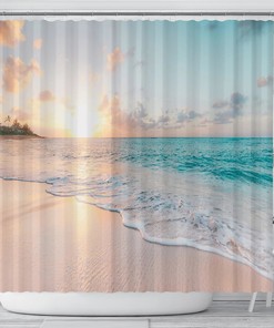 Beach Morning Sunrise Shower Curtain for Your Scenic Bathroom Decor