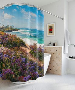Beach Scene Shower Curtain for Your Tranquil Bathroom Decor