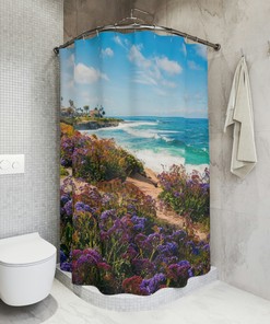 Beach Scene Shower Curtain for Your Tranquil Bathroom Decor