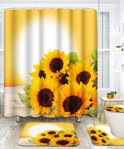 Beachy Sunflower Shower Curtain for Home Decor