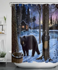 Bear Shower Curtain Home Decor