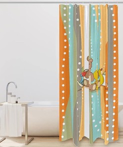 Bear Stripe Shower Curtain for Your Rustic Bathroom Decor
