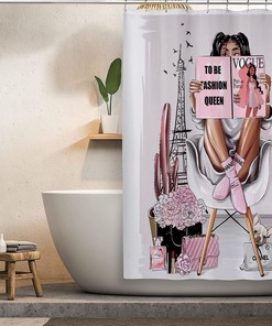 Beautiful African American Black Girl Shower Curtain for Bold and Empowering Bathroom Decor