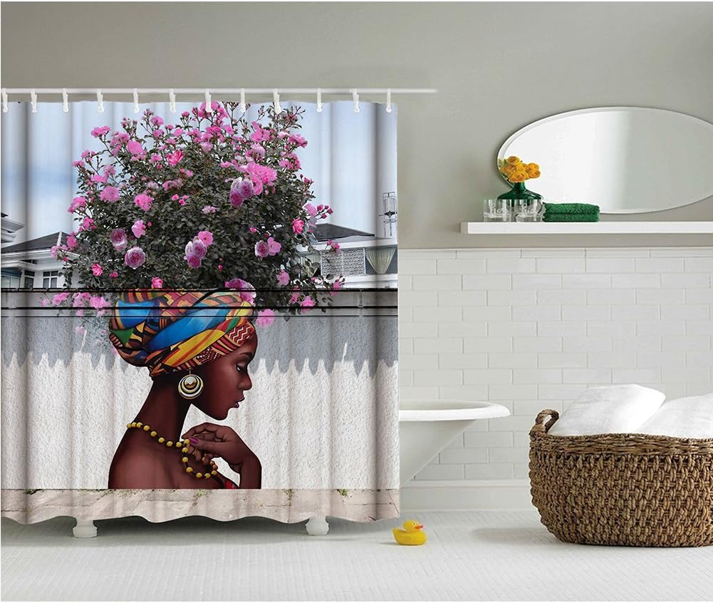 Beautiful Afro Girl Shower Curtain Bluefink