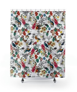 Beautiful Bird Print Shower Curtain for Nature-Inspired Bathroom Decor