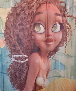 Beautiful Mermaid African American Girl Shower Curtain - Stunning Bath Decor