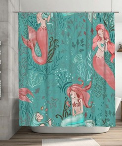 Beautiful Mermaid Green Shower Curtain - Inches 