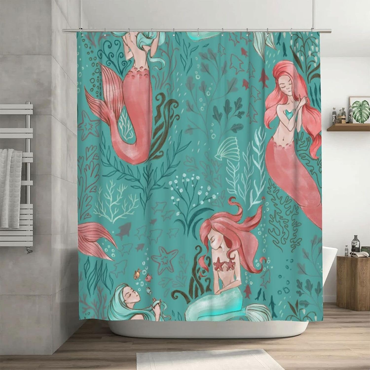 Beautiful Mermaid Green Shower Curtain - Inches