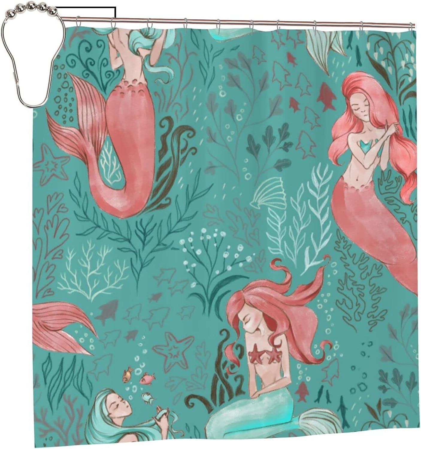 Beautiful Mermaid Green Shower Curtain - Inches
