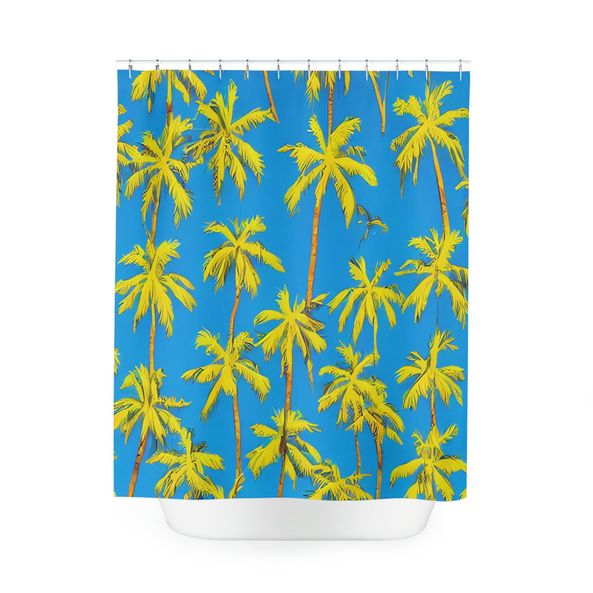 Beautiful Palm Trees Beach Shower Curtain for Modern Bathroom Decor