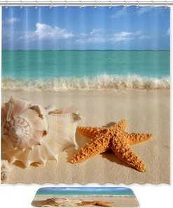 Beautiful Seashell Starfish Shower Curtain for Your Bathroom