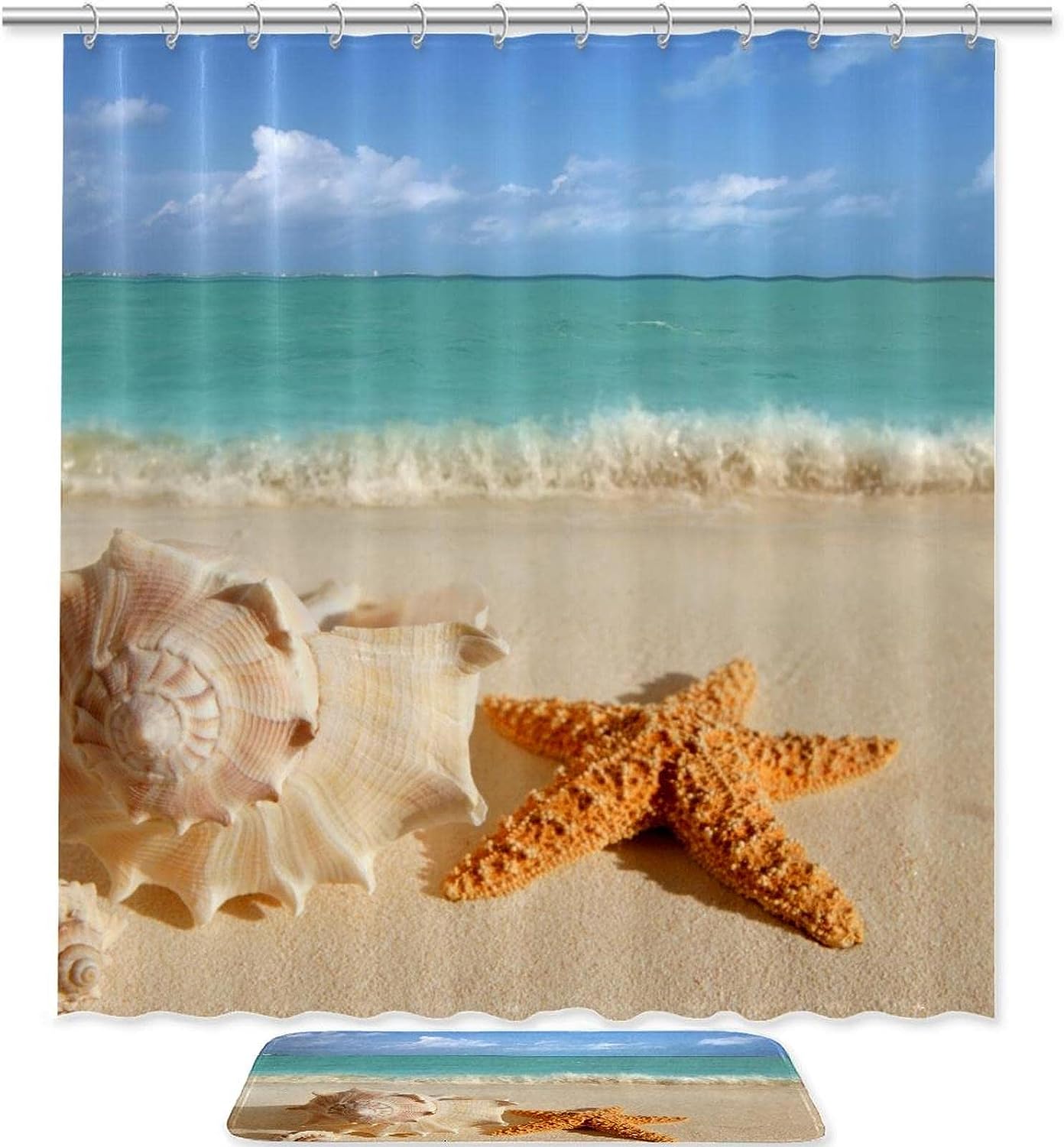 Beautiful Seashell Starfish Shower Curtain for Your Bathroom