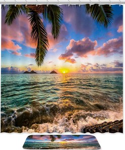 Beautiful Sunrise in Hawaii Shower Curtain for Your Bathroom Decor