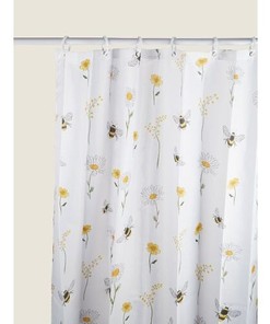 Bee & Daisy Shower Curtain for Bathroom - Water Resistant and Durable Fabric