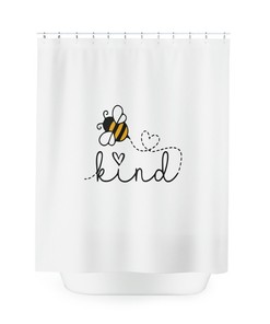 Bee Kind Bumble Bee Shower Curtain with Matching Towels - Bathroom Decor for Bee Lovers