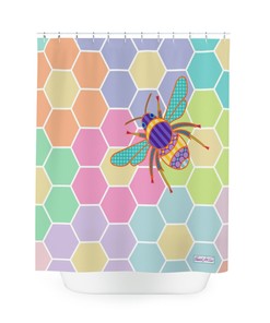 Bee Shower Curtain - Cute and Charming Bathroom Decor with Bee Pattern