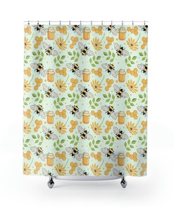 Beekeeper Long Shower Curtain for Bathroom Decor - Gift for Gardener and Beekeeper