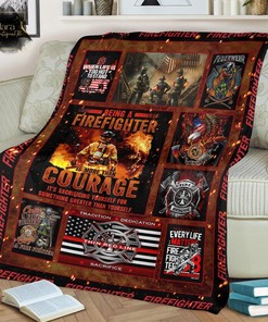 Being a Firefighter Is More Than Courage Fleece Sherpa Blankett, Firefighter Blanket, Father's Day Gift