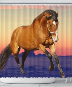 Belgian Horse Print Shower Curtain - Perfect for Horse Lovers Bathroom Decor